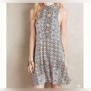 ANTHROPOLOGIE Maeve Boho Patchwork Mock Neck Dress